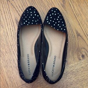 Lucky Brand Black Polka Dot Women's Flats